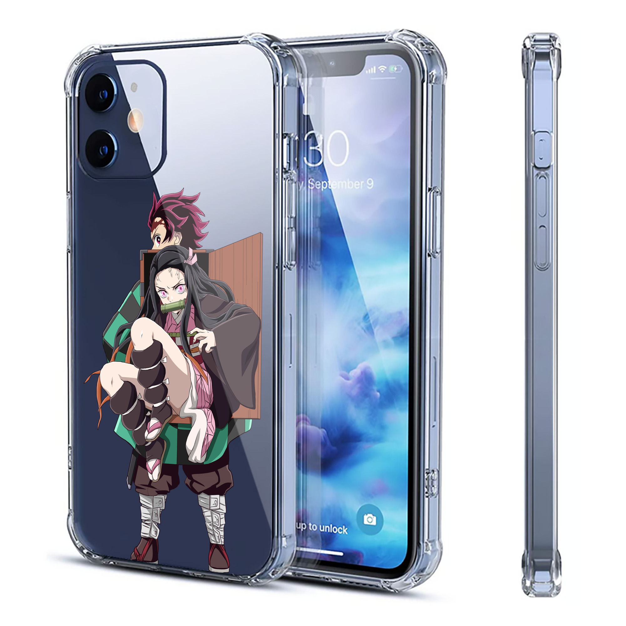 （画像用） 鬼滅の刃（きめつのやいば）竈門 禰󠄀豆子／かまど ねずこ Kamado Nezuko 【iPhone 12シリーズ対応】透明スマホケース（クリアソフトケース）